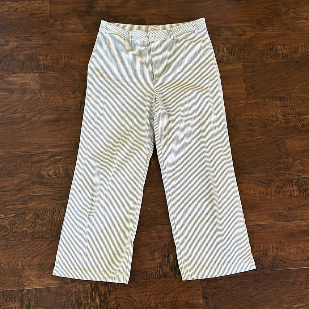 Blue and White Pinstriped Pants
